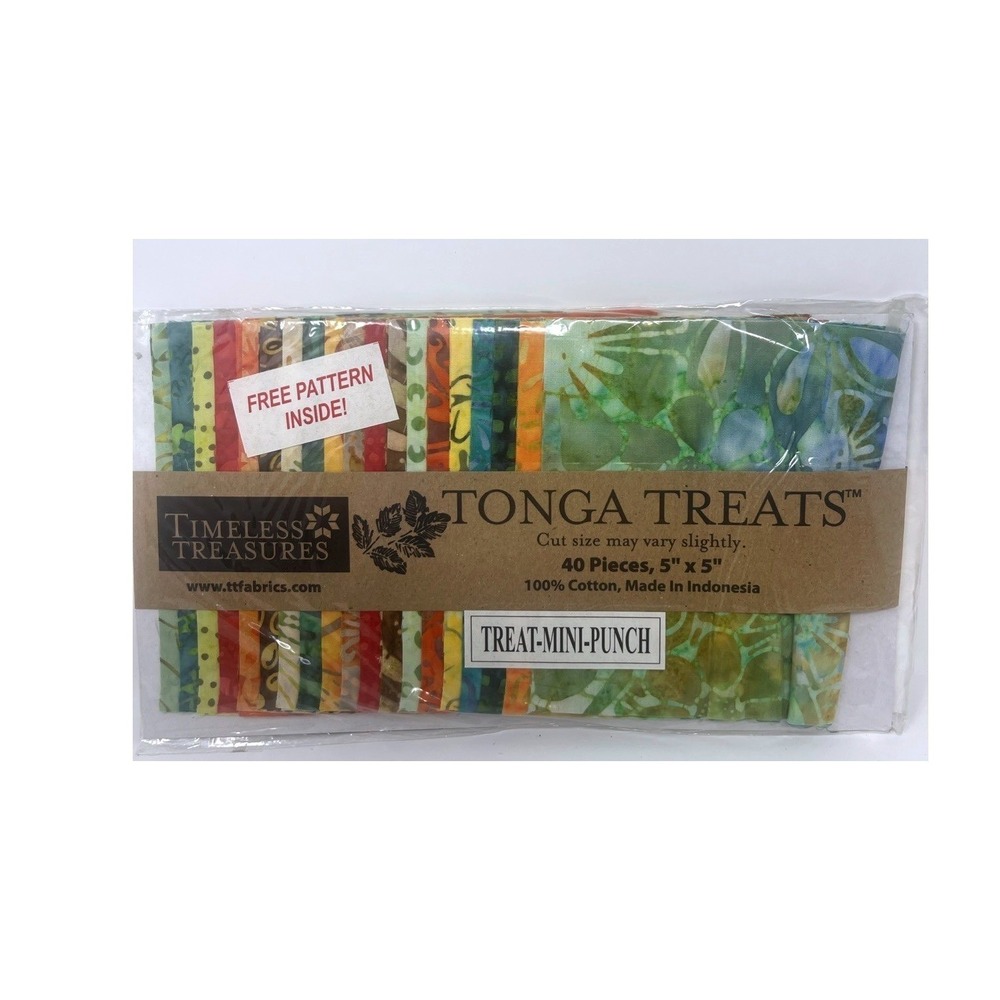 Tonga Treats Treat-Mini Punch 40 Pieces 5x5" Tonga Treats Pattern Included Free